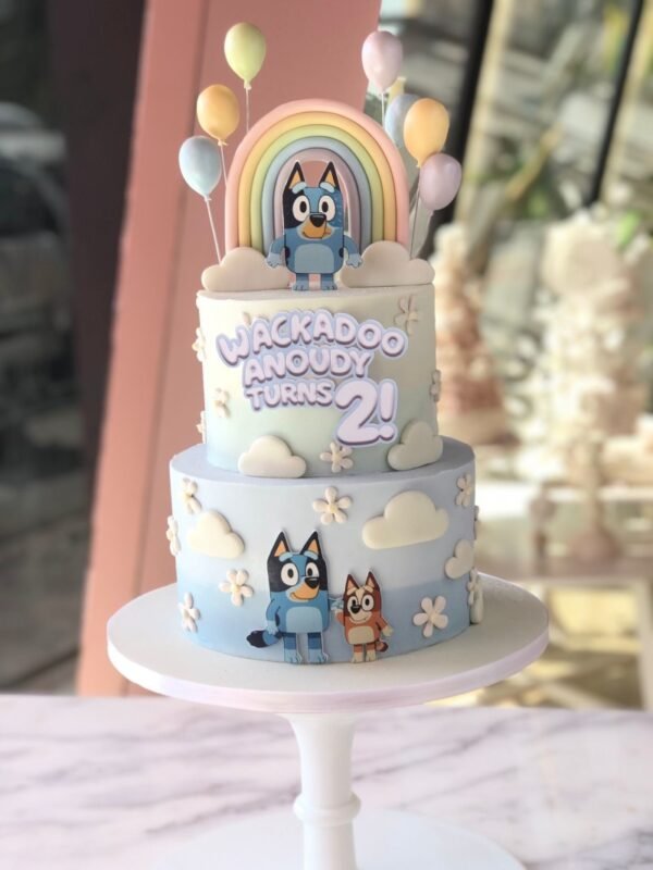 2 Layer Bluey themed Cake